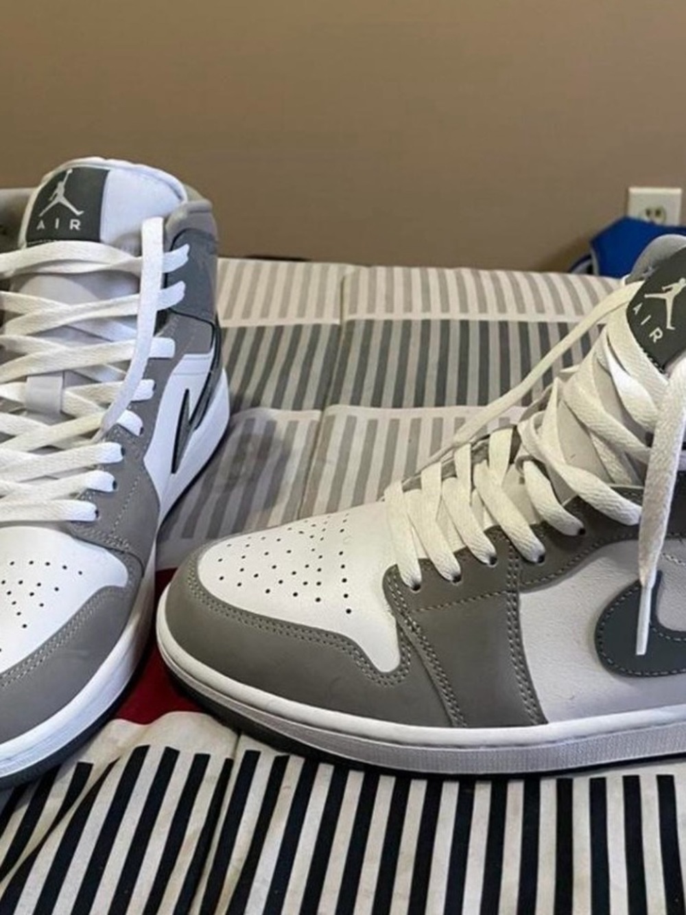 Jordan High-Top Sneakers in White and Gray used more than in photo size men’s 10